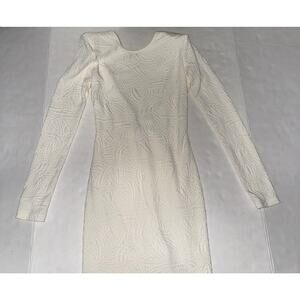 Backstage Womens XS Dress 80s Textured Bodycon Mini Low Back Feminine Lined Glam